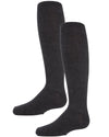 Girls' 2 Pair Pack Essentials Cotton Tights : Color: Charcoal