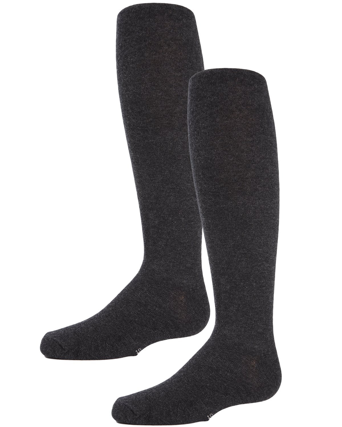 Girls' 2 Pair Pack Essentials Cotton Tights : Color: Charcoal