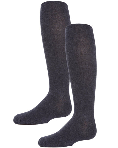 Girls' 2 Pair Pack Essentials Cotton Tights : Color: Denim