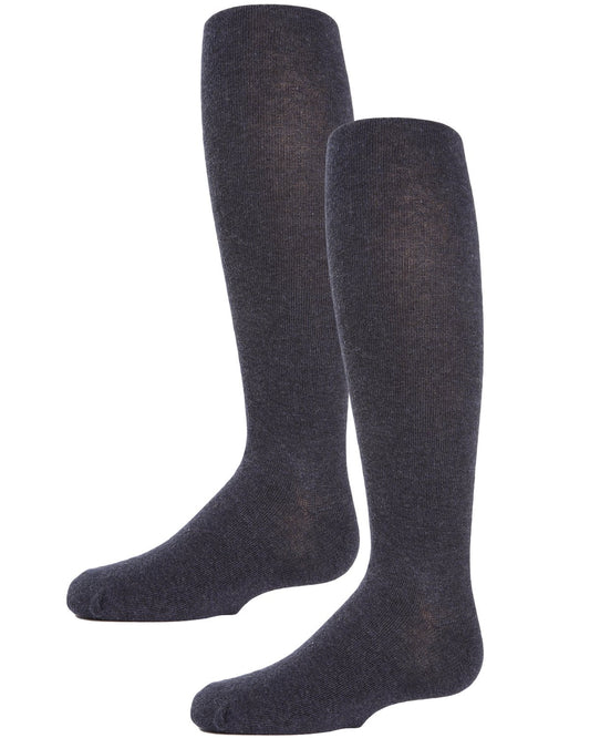 Girls' 2 Pair Pack Essentials Cotton Tights : Color: Denim