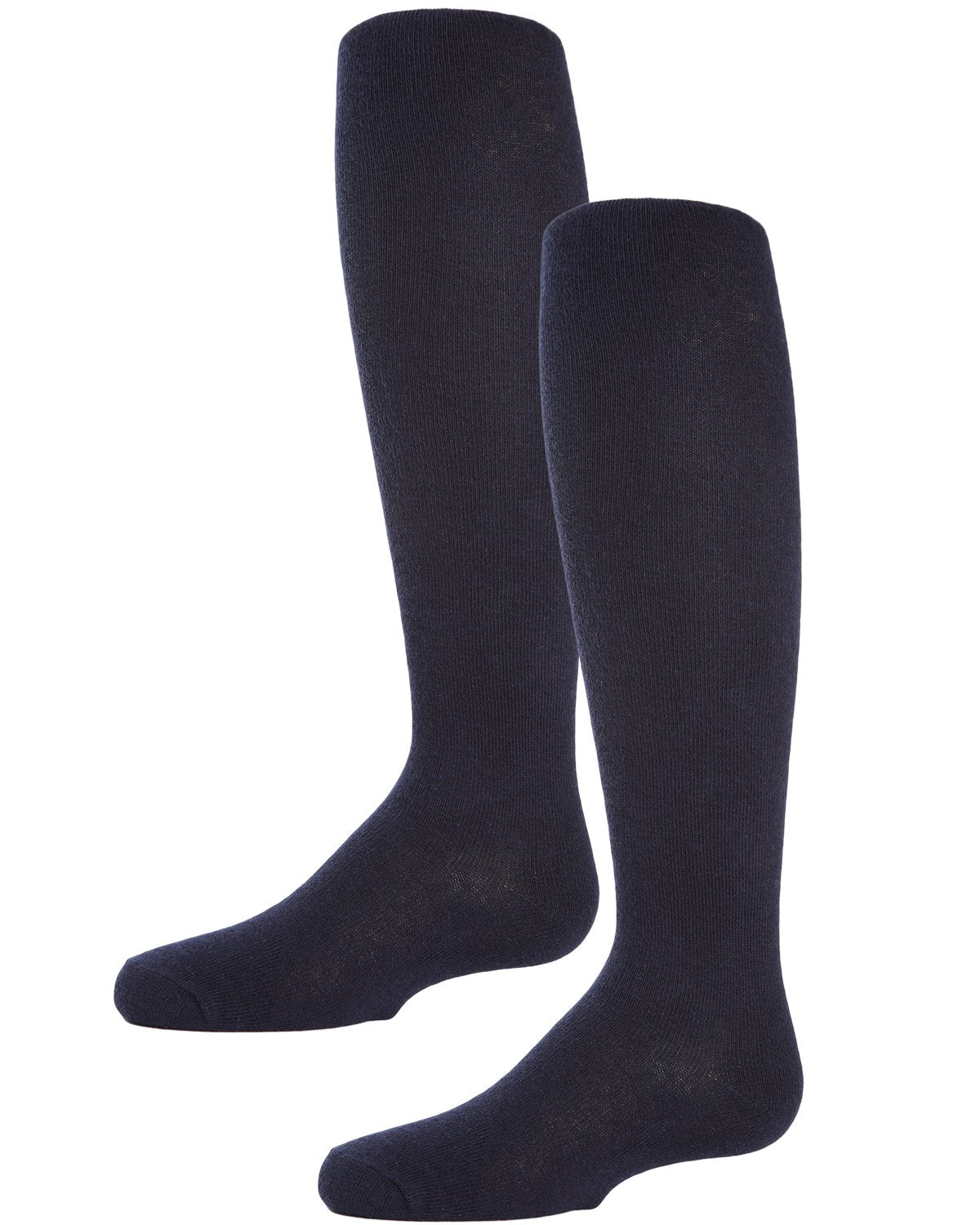 Girls' 2 Pair Pack Essentials Cotton Tights : Color: Navy