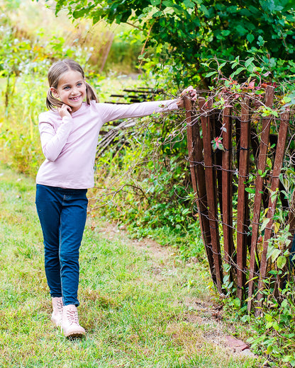 Girls' Pull-On Cotton Blend Denim Leggings : Color: Blue Denim