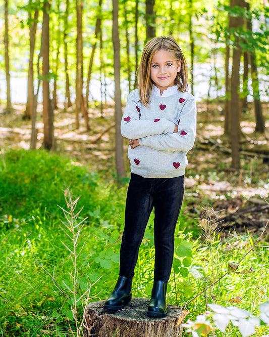 Girls' Micro Suede Comfort Stretch Leggings : Color: Black