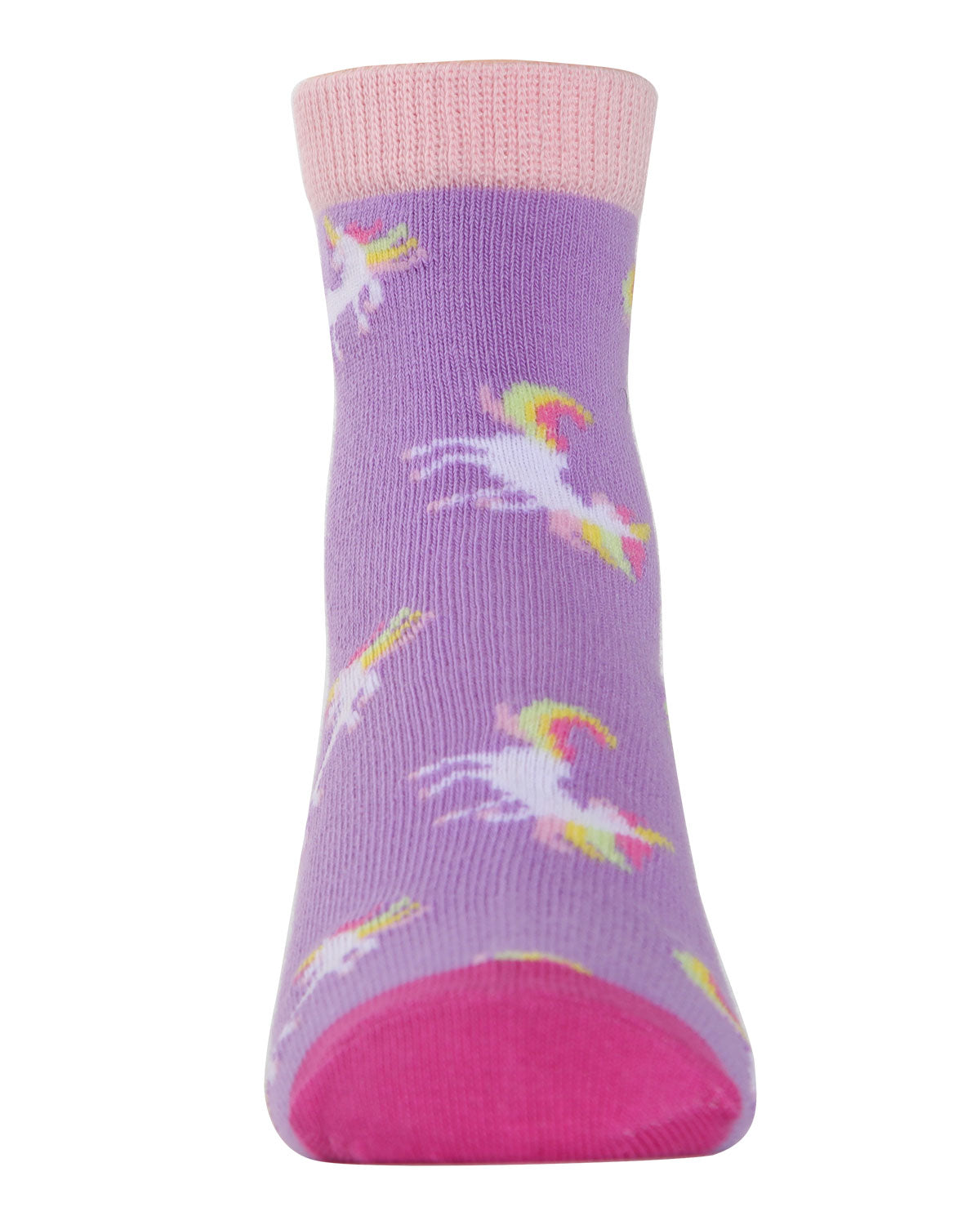 Unicorn Girls Cotton Blend Ankle Socks 3-Pack : Color: Assorted