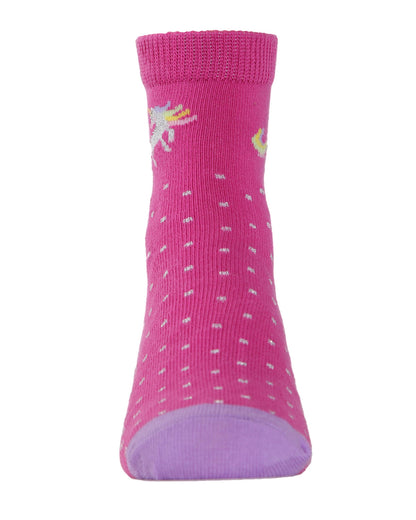 Unicorn Girls Cotton Blend Ankle Socks 3-Pack : Color: Assorted