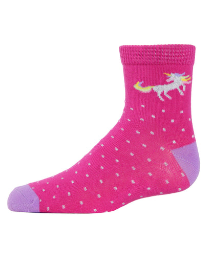 Unicorn Girls Cotton Blend Ankle Socks 3-Pack : Color: Assorted