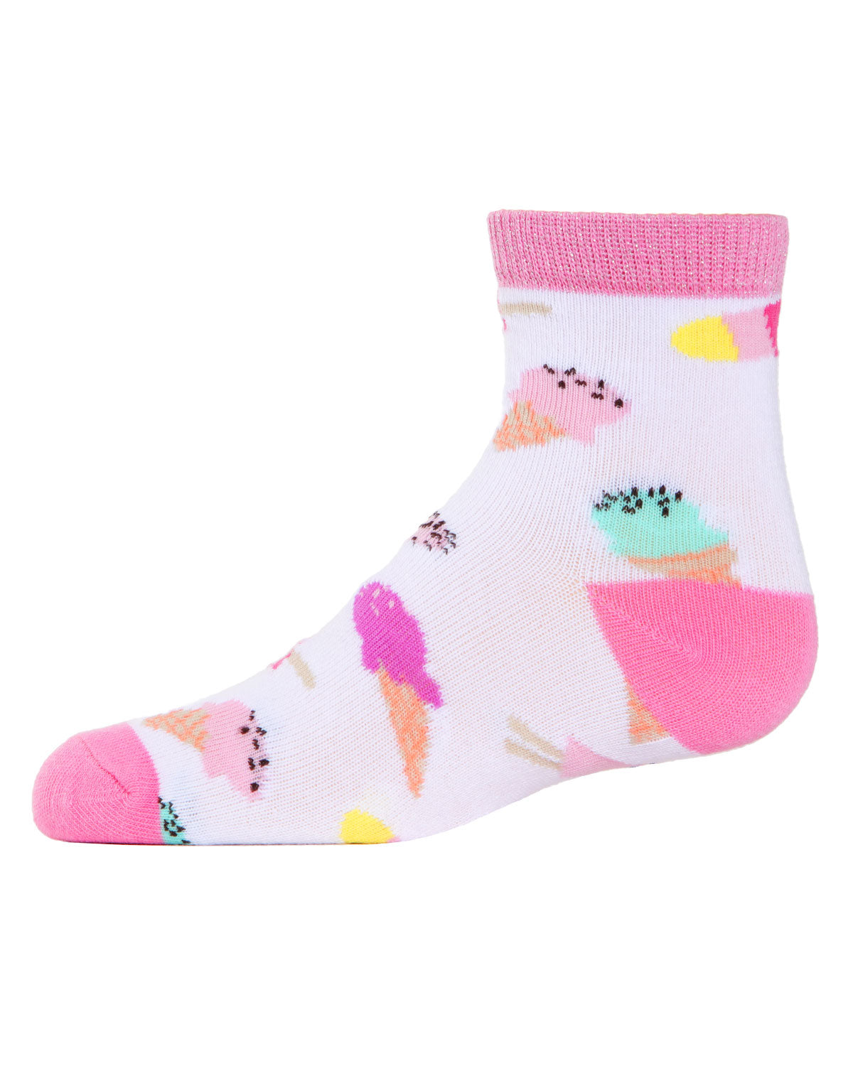 Ice Cream Girls Cotton Blend Ankle Socks 3-Pack : Color: Assorted