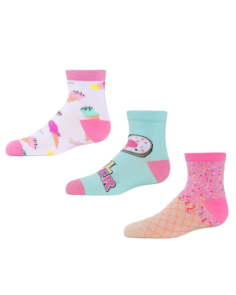 MeMoi Ice Cream Girls Ankle Socks 3-Pack