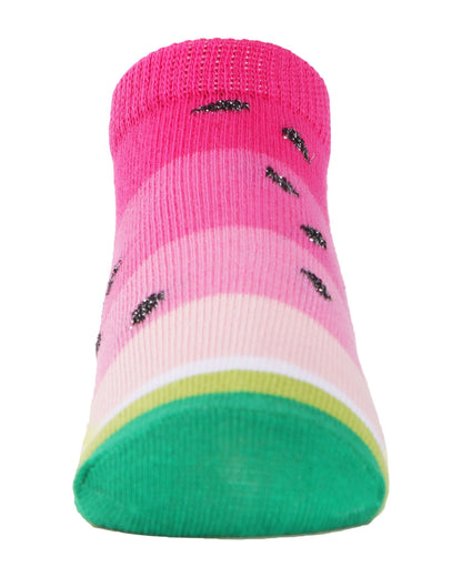 Watermelon No Show Cotton Blend Socks 3-Pack : Color: Assorted