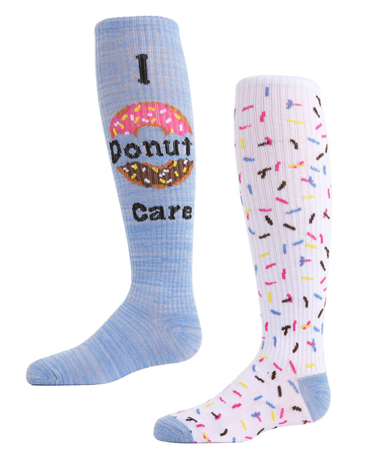I Donut Care Knee High Sock 2 Pack : Color: Assorted