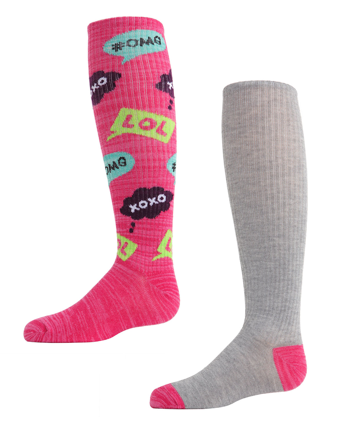 Girls' 2 Pair Pack OMG LOL Knee High Socks : Color: Assorted