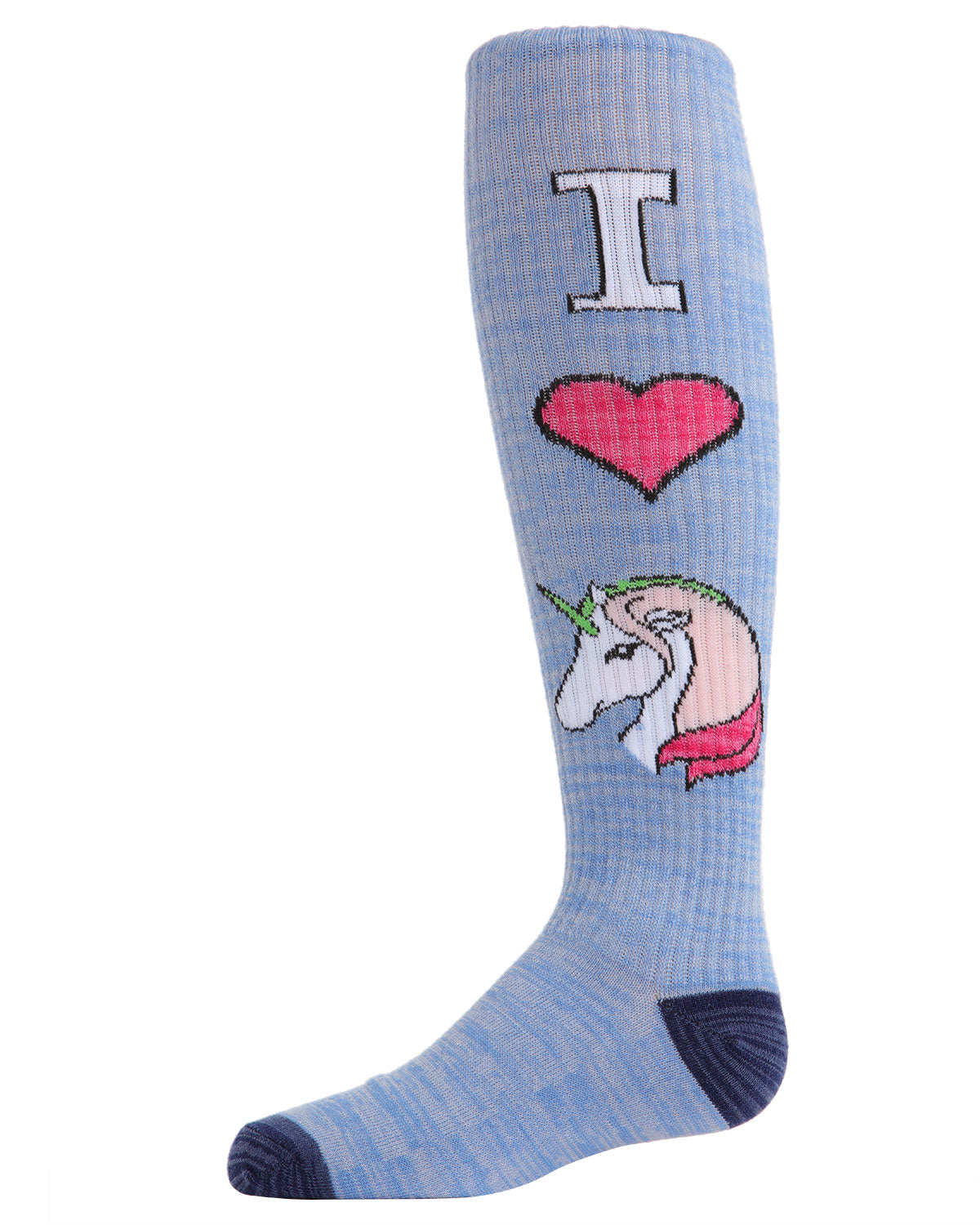 Girls' 2 Pair Pack I Love Unicorns Knee High Socks : Color: Assorted