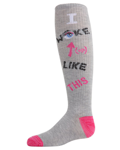 Girls' 2 Pair Pack I woke up like this Knee High Socks : Color: Assorted