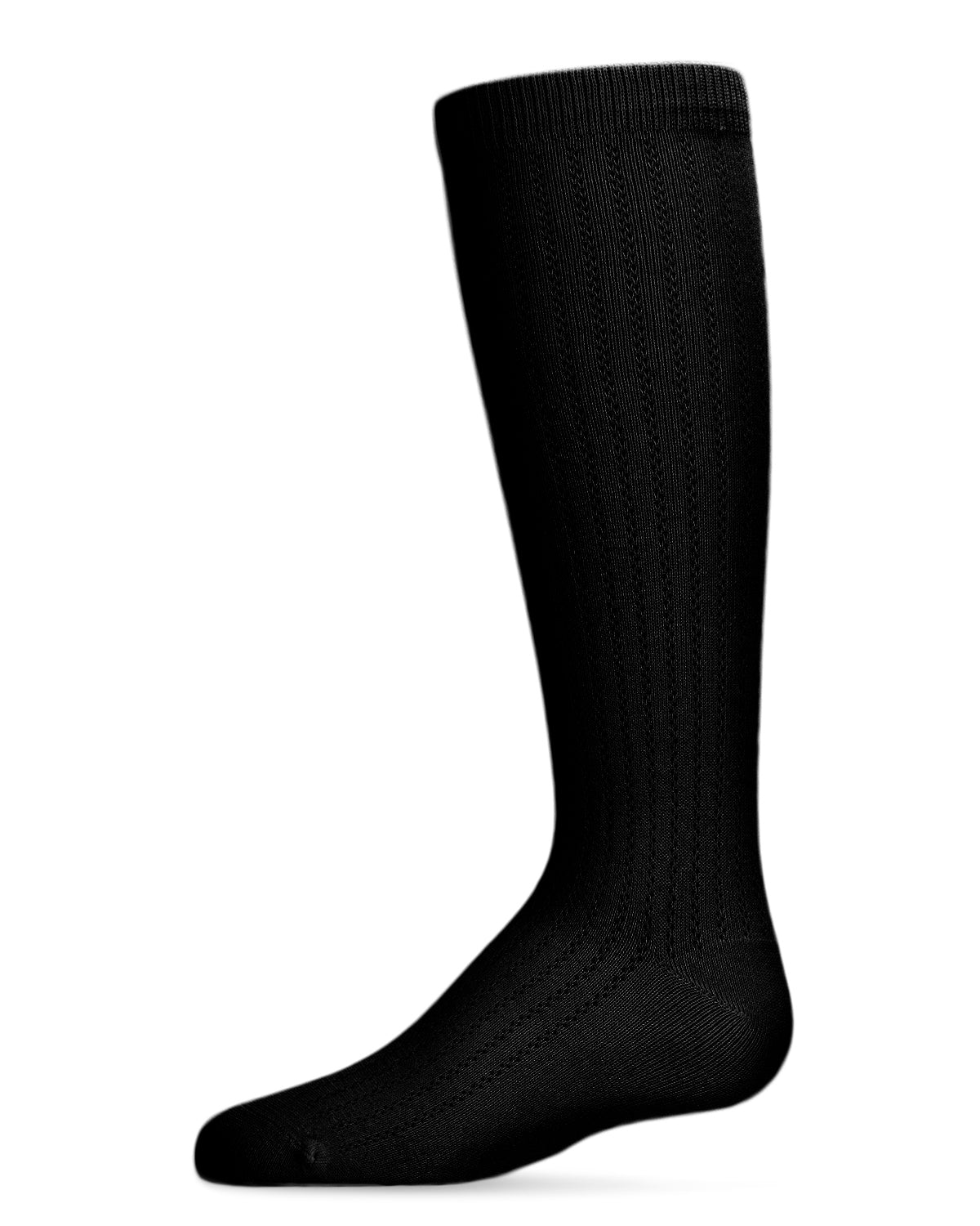 Girls' Chain Stitch Knee High Socks : Color: Black