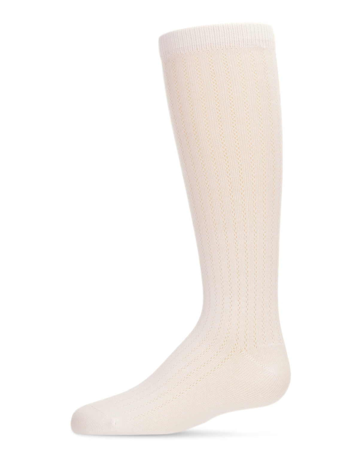 Girls' Chain Stitch Knee High Socks : Color: Winter White