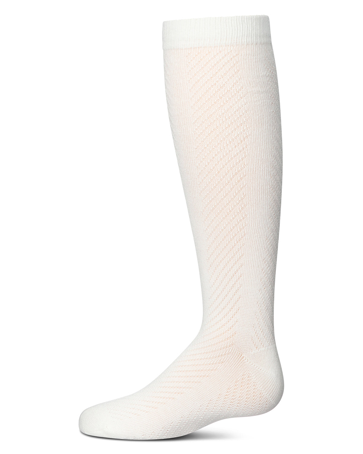 Girls' Pointelle Cotton Blend Knee High Sock : Color: Winter White