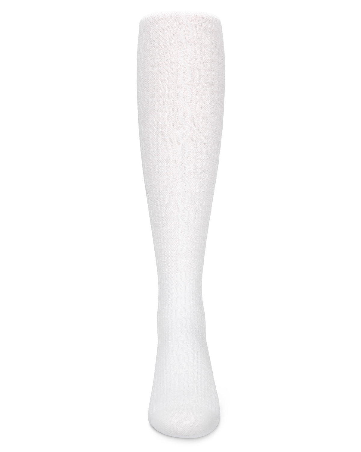 Girls' Pique Chain Pima Cotton Tights : Color: White