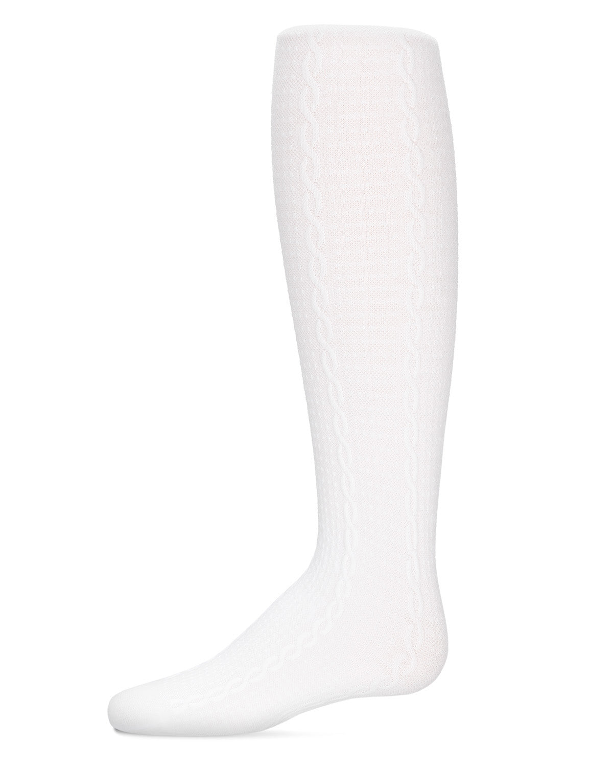 Girls' Pique Chain Pima Cotton Tights : Color: White
