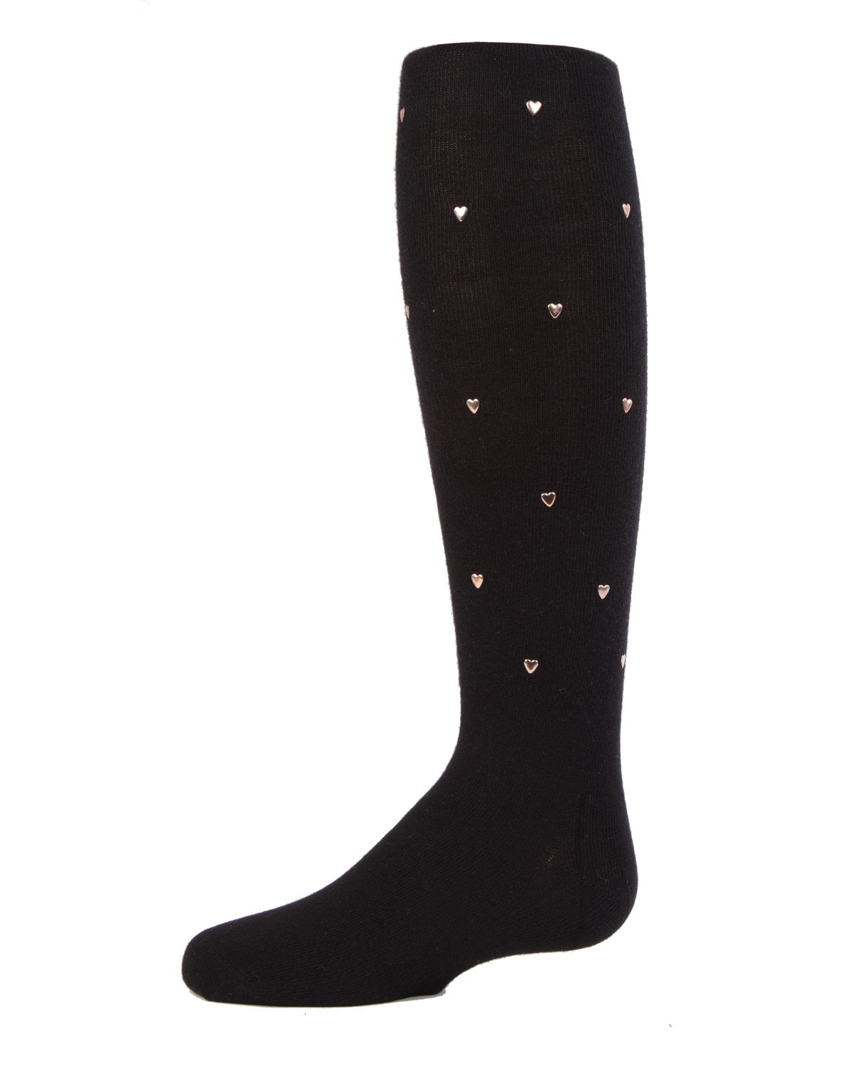 Cool Hearts, Warm Legs Girls Cotton Blend Tights : Color: Black