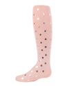 Metallic Polka Dot Cotton Blend Girls Tights : Color: Pale Blush
