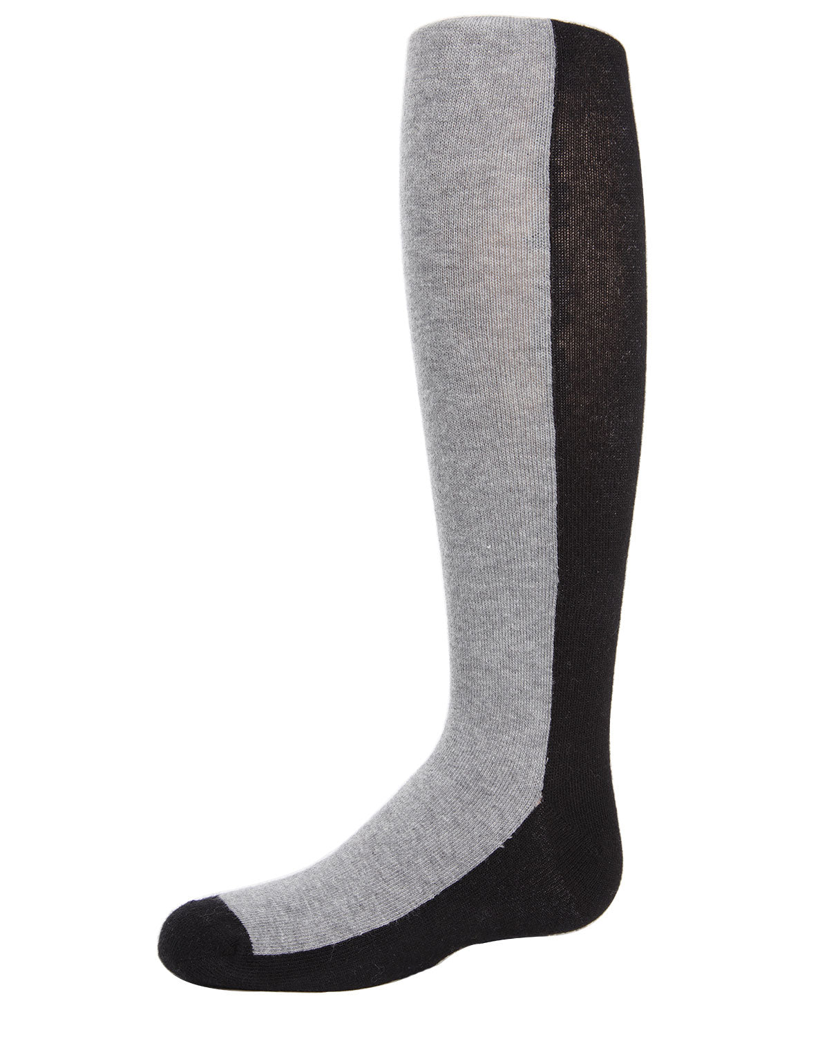 Girls' Color Blocked Cotton Tights : Color: Black/Gray Heather