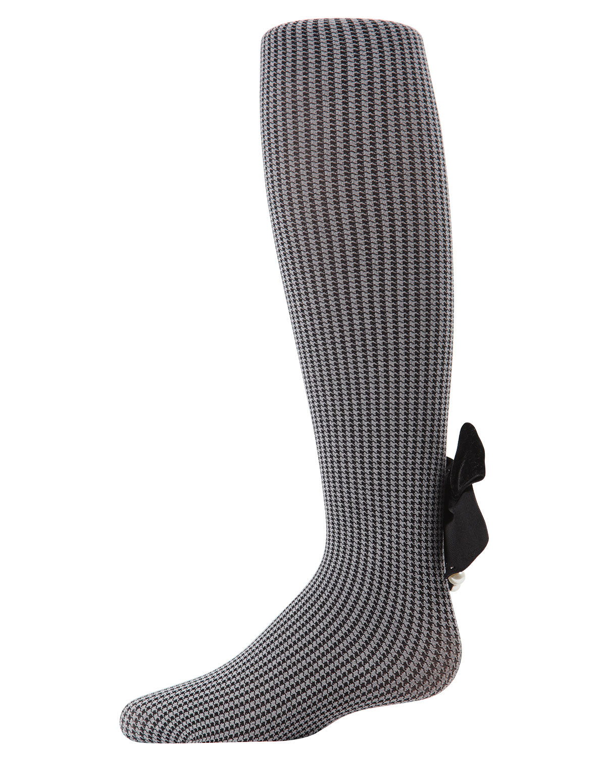 Girls' Herringbone Bow Back Tights : Color: Black
