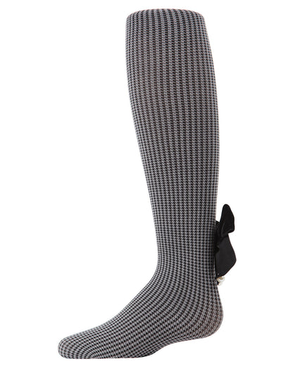 Girls' Herringbone Bow Back Tights : Color: Black