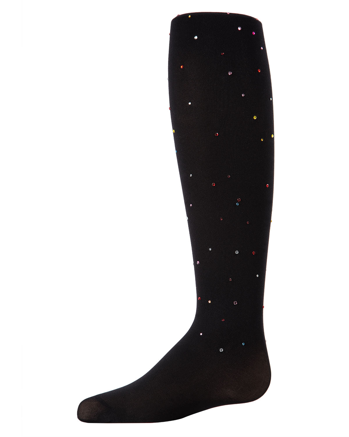 Girls' Multicolor Gemstone Opaque Nylon Tights : Color: Black