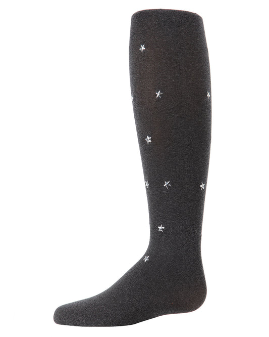 Shimmering Star-Gazer Opaque Girls Tights : Color: Heather Gray