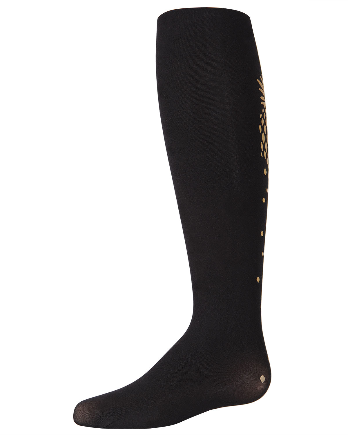 Girls' Pretty Pineapple Opaque Tights : Color: Black