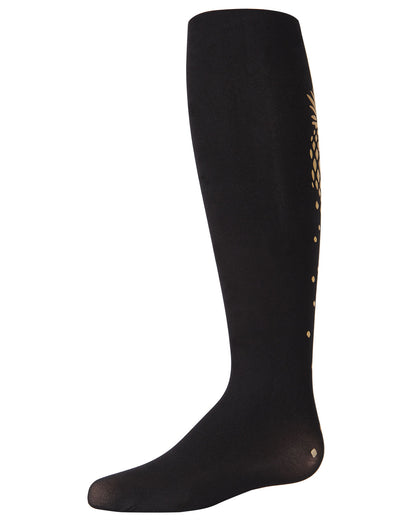 Girls' Pretty Pineapple Opaque Tights : Color: Black