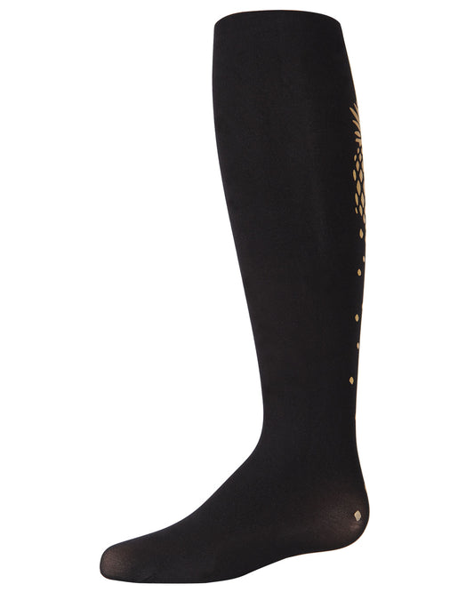 Girls' Pretty Pineapple Opaque Tights : Color: Black