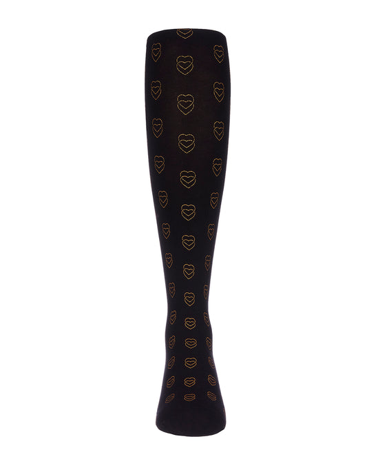 Feet Your Heart Out Printed Girls Tights : Color: Black