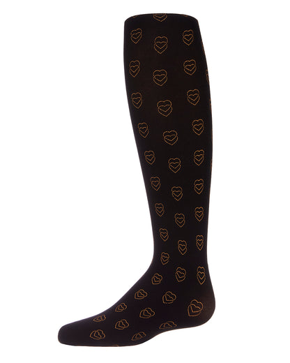Feet Your Heart Out Printed Girls Tights : Color: Black