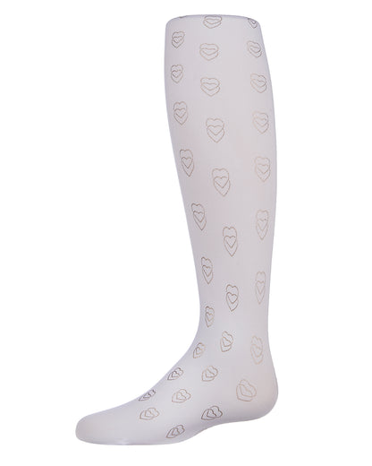 Feet Your Heart Out Printed Girls Tights : Color:  White