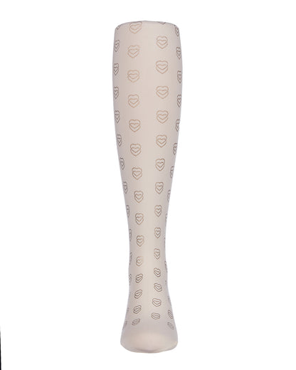 Feet Your Heart Out Printed Girls Tights : Color: Winter White
