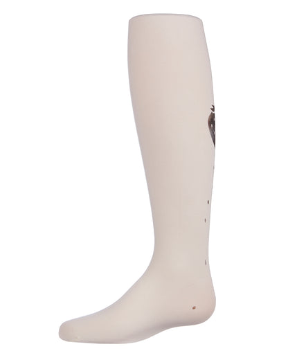 Strawberry Feet Forever Printed Girls Opaque Tights : Color: WinterWhite