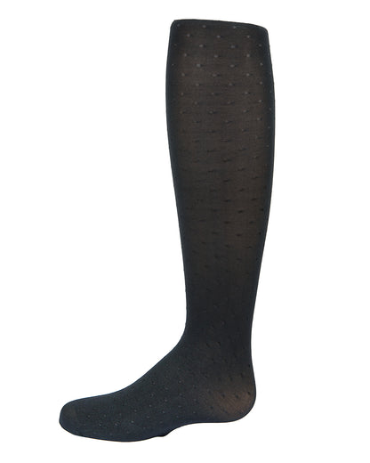 Girls' Shiny Dot Opaque Nylon Tights : Color: Black
