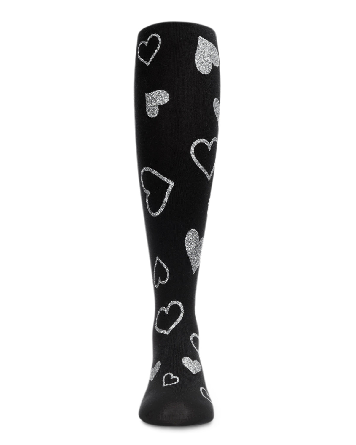 Sparkling Glitter Heart Tights : Color: Black