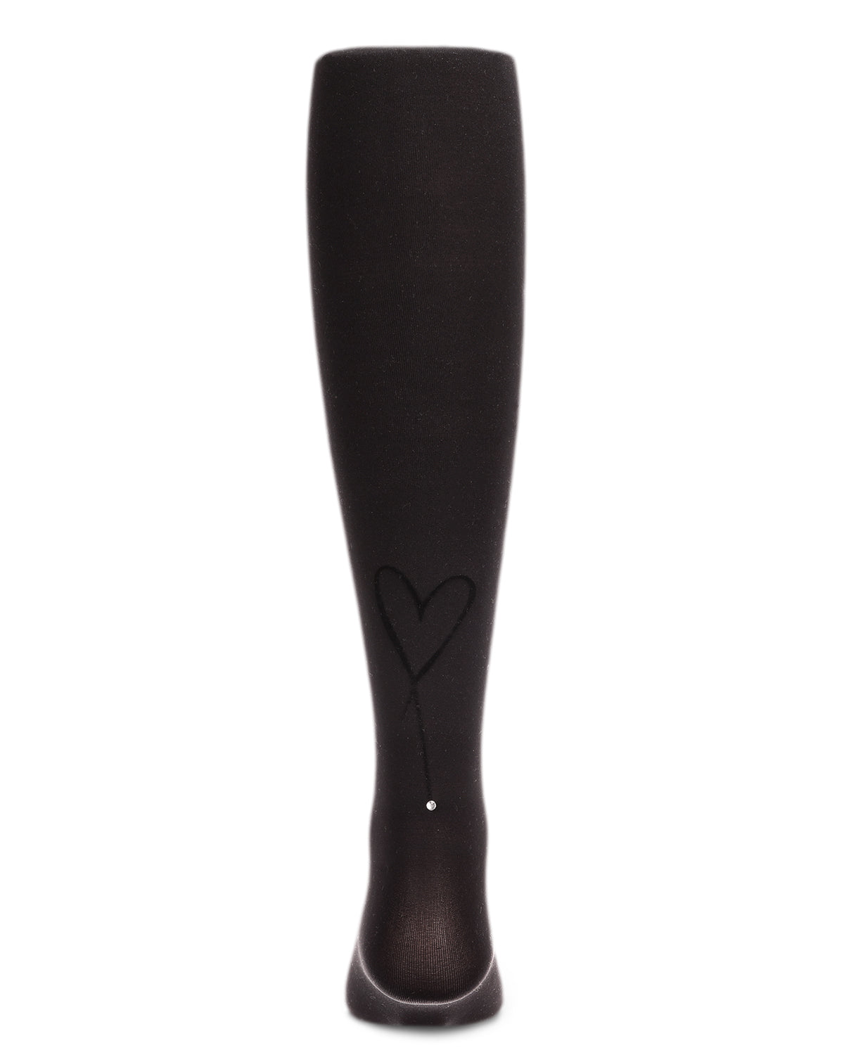 Sweet Heart Flocked Opaque Tights : Color: Black