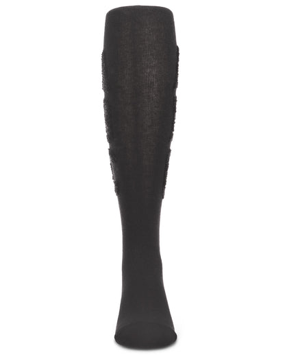 Girls' Cozy Chenille ABC Cotton Tights : Color: Black