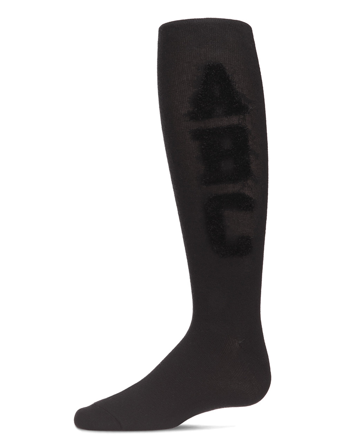 Girls' Cozy Chenille ABC Cotton Tights : Color: Black