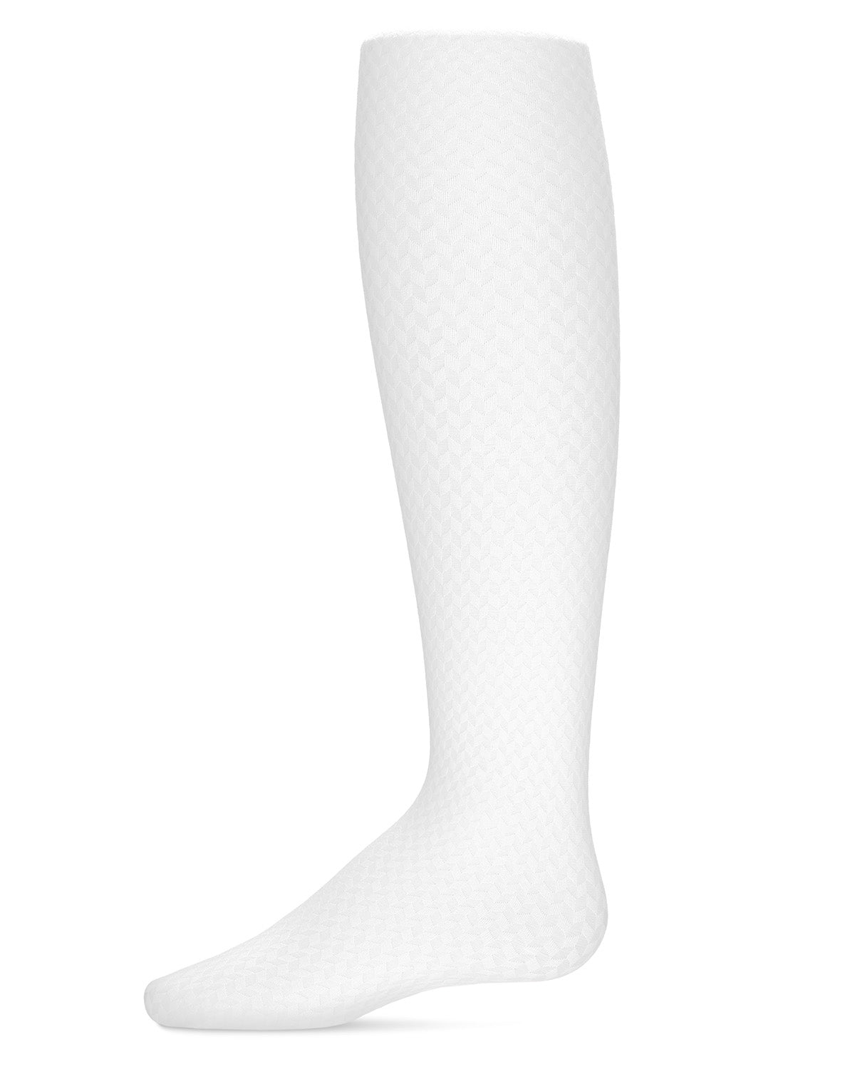 Girls Prism Textured Microfiber Opaque Tights : Color: White