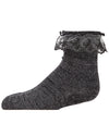 Girls' Step and Shimmer Ruffle Anklet Socks : Color: Black