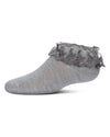 Girls' Step and Shimmer Ruffle Anklet Socks : Color: Gray