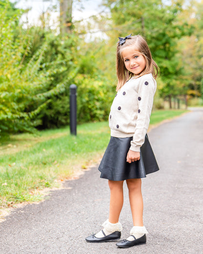 Girls' Step and Shimmer Ruffle Anklet Socks : Color: Winter White