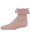 Girls' Step and Shimmer Ruffle Anklet Socks : Color: Rose Gold