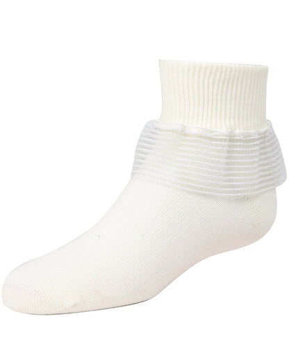 Girls' Far Out Cotton Blend Lace Ruffle Socks : Color: Winter White