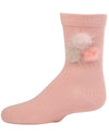 Fluffy Trio Pom-Pom Cotton Blend Crew Socks : Color: Pale Blush