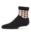Girls Window Pane Sheer Cotton Blend Socks : Color: Black